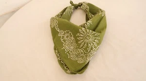 Bandana stampa blocco a mano bandana verde muschio modello georgette 21"x21" sciarpa grande - Foto 1 di 16