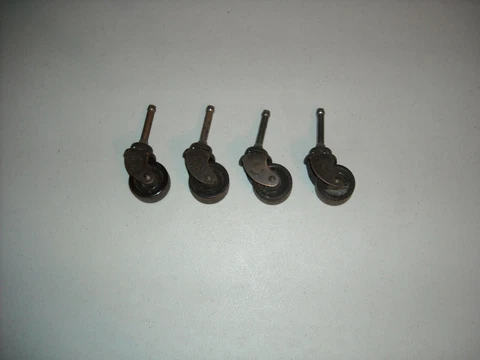 Set of 4 Vintage Mid-Century Daisy Furniture Swivel Caster Wheels Salvaged Cover