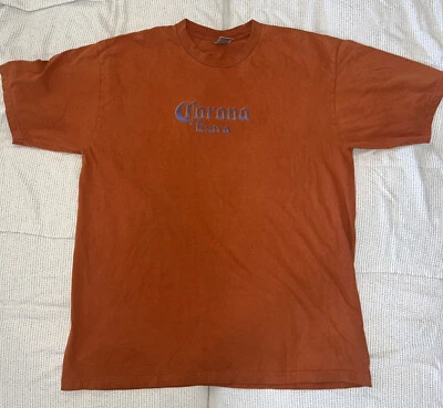 Corona T Shirt - Back Logo Mas Fins - Rust Color. Cygnus Tag - 100% Cotton - Image 1 of 4