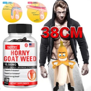Horny Goat Weed Cornea Erba di Capra Epimedium Estratto 10500mg 120 Capsule - Foto 1 di 11
