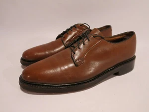 Florsheim Imperial Men's 9 B Brown Pebble Grain Leather Derbies Shoes PTB VTG - Picture 1 of 9