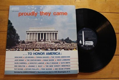 VINTAGE PROUDLY THEY CAME TO HONOR AMERICA DOUBLE LP 12" VINYL VG - Image 1 of 4