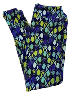 Lularoe Leggings Tall And Curvy Blue green Purple Disney Evil Queen Print - Picture 1 of 4