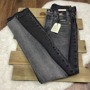 Levi's Neu mit Etikett 501 schwarz und grau Splice Jeans Damengröße 24 - Bild 1 von 8