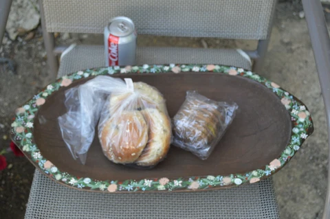 Hand painted and signed  Bread Bowl Tray signed by artist 1980s Rare find Cover
