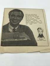 RARE VINTAGE MR ROGERS NEIGHBORHOOD Parody Newspaper Clipping 1980s