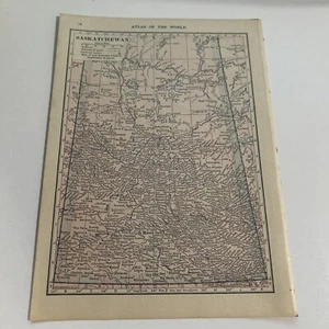 Hammond’s antike 1914 Karte von Saskatchewan Kanada 6x8 - Bild 1 von 9