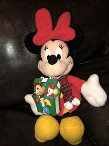 Musical Minnie Mouse~Present Plush-Disney- Mattel-2001-Christmas Chip Dale Works - Picture 1 of 8
