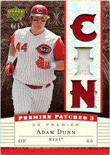 2007 Upper Deck Premier Patches Triple Adam Dunn /5 - Rare! Cincinnati Reds