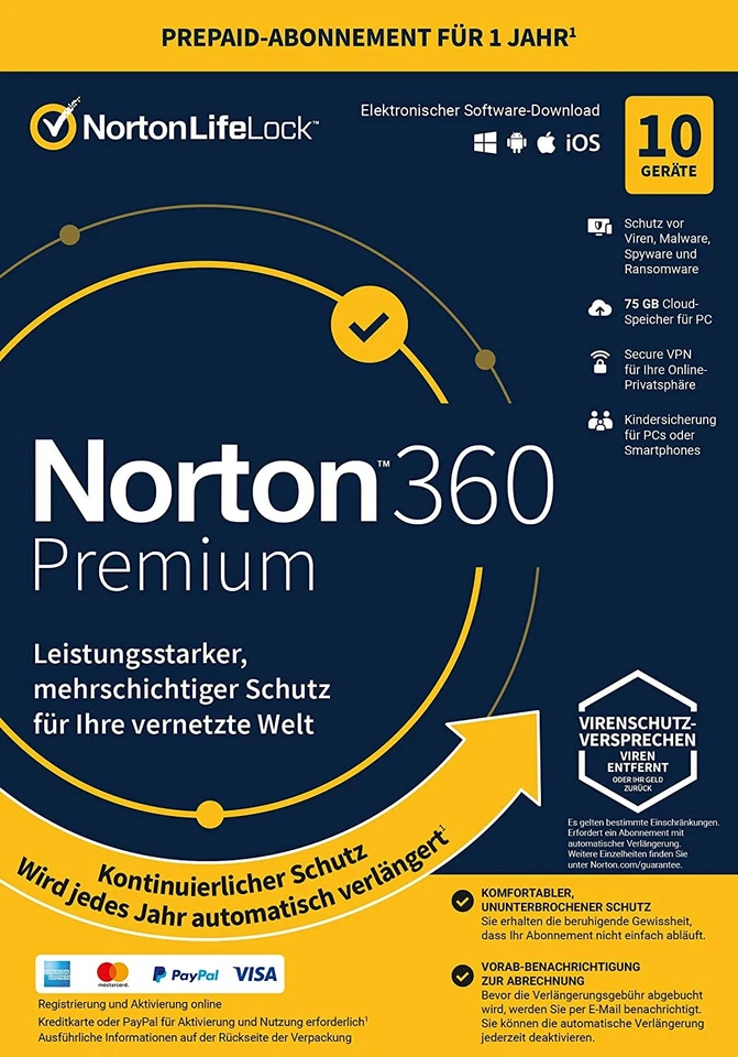 Norton Security Premium v3.0 Download - 10-PC, 1-Jahr, Deutsch