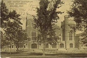 Postal Mackey Auditorium State University Boulder CO #1462 matasellos 1917 - Imagen 1 de 2