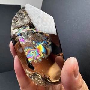 320 g Top Cristal de Cuarzo Ahumado Natural Arco Iris Mineral Espécimen Reiki Curación - Imagen 1 de 9