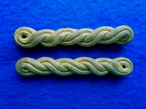 PAIR BRITISH MILITARY OFFICERS GOLD TWIST SHOULDER CORDS, SHOULDER BOARDS - Picture 1 of 3