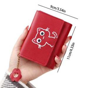 Cartoon Cute Wallet Female Short Style Cat Girl Small Soil Card ζ Prof J3D9 S1B3 - Picture 1 of 28