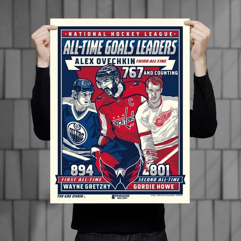 Phenom Gallery Washington Capitals Alex Ovechkin 3rd All Time Goal Leaders 18" x Cover