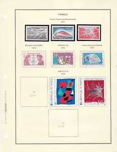 FRANCE ALBUM PAGE FROM 1974 used & unused CV$+ (FR275b)* - Picture 1 of 1