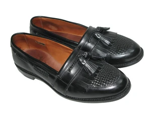 Mocasín ALLEN EDMONDS Cody Tejido Kiltie Borla Hombres Talla 11 D Negro Cuero Trenzado - Imagen 1 de 15