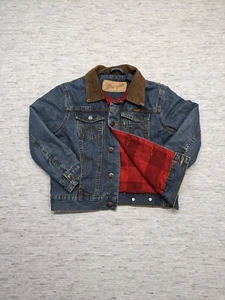 Wrangler Boys Flannel Lined Denim Jacket - Sz Small Western Cowboy Yellowstone - Picture 1 of 8
