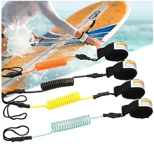 Surf Board Safety Leash Rope Ankle Strap Coiled Elastic Straps Stand Up Paddle - Picture 1 of 12