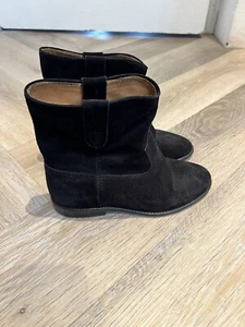 Isabel Marant black suede hidden wedge crisi ankle boots Size 35 - Picture 1 of 9