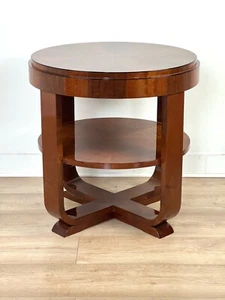 Rotondo Art-Deco-Tisch " Hannover “ Di Legno Noce Di Retroles - Foto 1 di 6