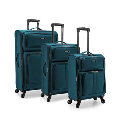 Equipaje giratorio expandible U.S. Traveler Anzio Softside, verde azulado, juego de 3 piezas (2... Foto 1 de 4