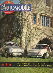 L'AUTOMOBILE 189 1962 SIMCA 1000 RENAULT DAUPHINE GORDINI MG MIDGET CARLO ABARTH - Bild 1 von 2