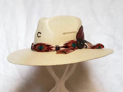 CHARLIE 1 HORSE NAVAJO STRAW WESTERN HAT - Image 1 of 3