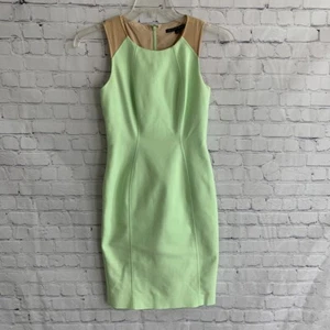 Antonio Melani Dress Size 0 Green Nude Mesh - Picture 1 of 7