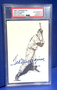 Ted Williams signiert 1989 Thumper Inc 3,5x5,5 Postkarte Red Sox PSA/DNA Autogramm 10 - Bild 1 von 5