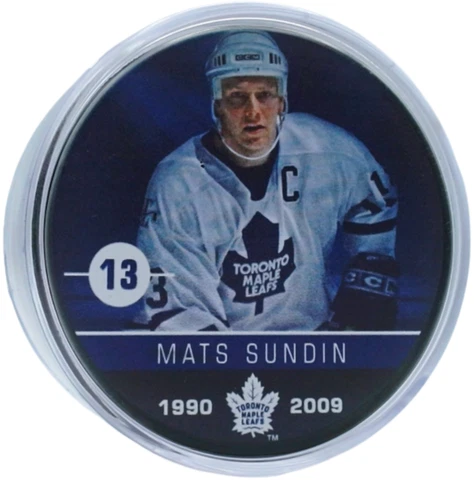 Mats Sundin Toronto Maple Leafs Photo Puck w/Clear Acrylic Display Tube Cover