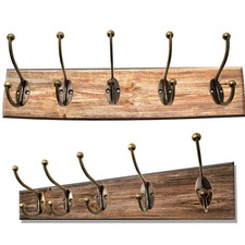 Vintage Bronze Durable Home Wall Mount 5-Hooks Clothes hats Towels Hanger 
