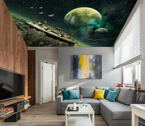 3D Grüner Planet 1236 Wandbilder Wandbild Aufkleber Deko AJ Zoe - Bild 1 von 5