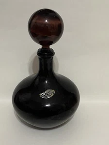 VTG 50s 60s Empoli Glass Purple Amethyst Decanter W/ Top 11.5” Made In Italy MCM - Picture 1 of 18
