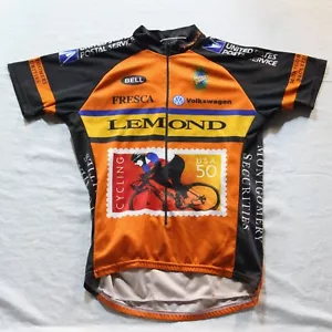 VTG Greg Lemond Cycling Team Road Bike Jersey USPS Stamp Montgomery Bell Shirt L - Picture 1 of 21