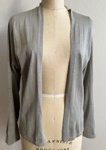 EILEEN FISHER 100% Silk Open Front Cardigan Beige Women's Size XS EUC - Picture 1 of 4