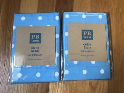Pottery Barn Teen Dottie Sham Стандартный Бассейн Синий НОВЫЙ Набор из 2 - Изображение 1 из 2