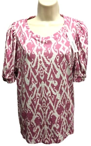 NWT Chico's Pink/White Patterned Soft Basic Knit Kalmia ( Size 2 - US:L) - Picture 1 of 9