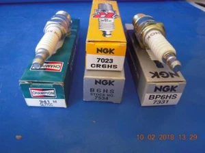 CR6HS, B6HS, BP6HS, QL77CC, RV15YC4, R6061-10 6 Misc Spark Plug, Champion & NGK - Picture 1 of 9