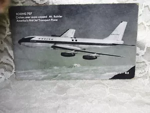 AIRPLANE TRADING CARD BOEING 707 AMERICA'S FIRST JET TRANSPORT - Picture 1 of 2
