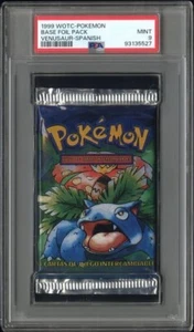 1999 Pokemon Base Set Booster Pack PSA 9 Venusaur Art Sealed Spanish - Picture 1 of 2