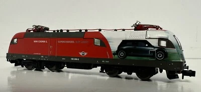 MINITRIX BR 182 256-8 LOCO IN MINI COOPER LIVERY - DCC Installed - Image 1 of 4