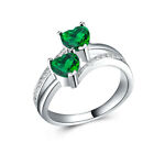 Heart Romantic 6 Colors Zircon Women 925 Silver Filled Wedding Ring Sz 6-10