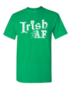 Irish AF St Patrick's Day Shamrock Leprechaun Men's Tee Shirt 1767 - Picture 1 of 3
