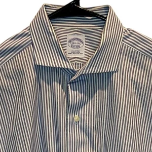 Brooks Brothers 16 1/2-35 lila gestreiftes langärmliges Herrenhemd USA Italien - Bild 1 von 4