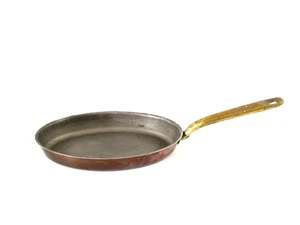 Kupferpfanne mit Messinggriff ♦ oval ca 29 x 19 cm ohne Stiel - Bild 1 von 6