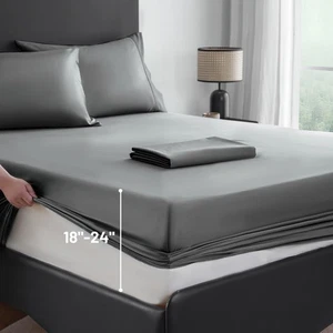 Lenzuola Queen Tasca Extra Profonda Cotone - Lenzuola 1000 Fili - Vestibilità 18"-2... - Foto 1 di 7
