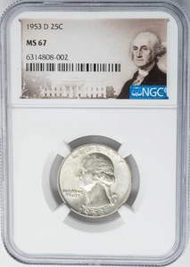 Washington Quarter 25c 1953-D MS67 NGC 950813-8 - Imagen 1 de 3