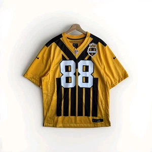 Maglia Pat Freiermuth Steelers Nike Alternate 1933 Throwback #88 oro XL autentica - Foto 1 di 9