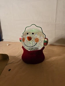 Galleta Barril LED Muñeco de Nieve Globo de Nieve Bola Cambio de Color Remolino Brillo 6" - Imagen 1 de 3